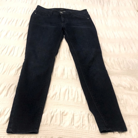 Fire Los Angeles Dark Wash Low Rise Distressed Skinny Jeans Size 5 - Picture 2 of 12